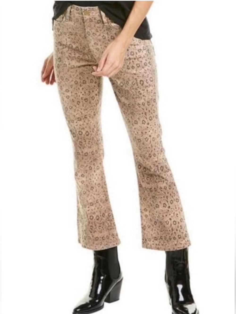 Frame “Le Crop Mini Boot” Python Print Denim Pant